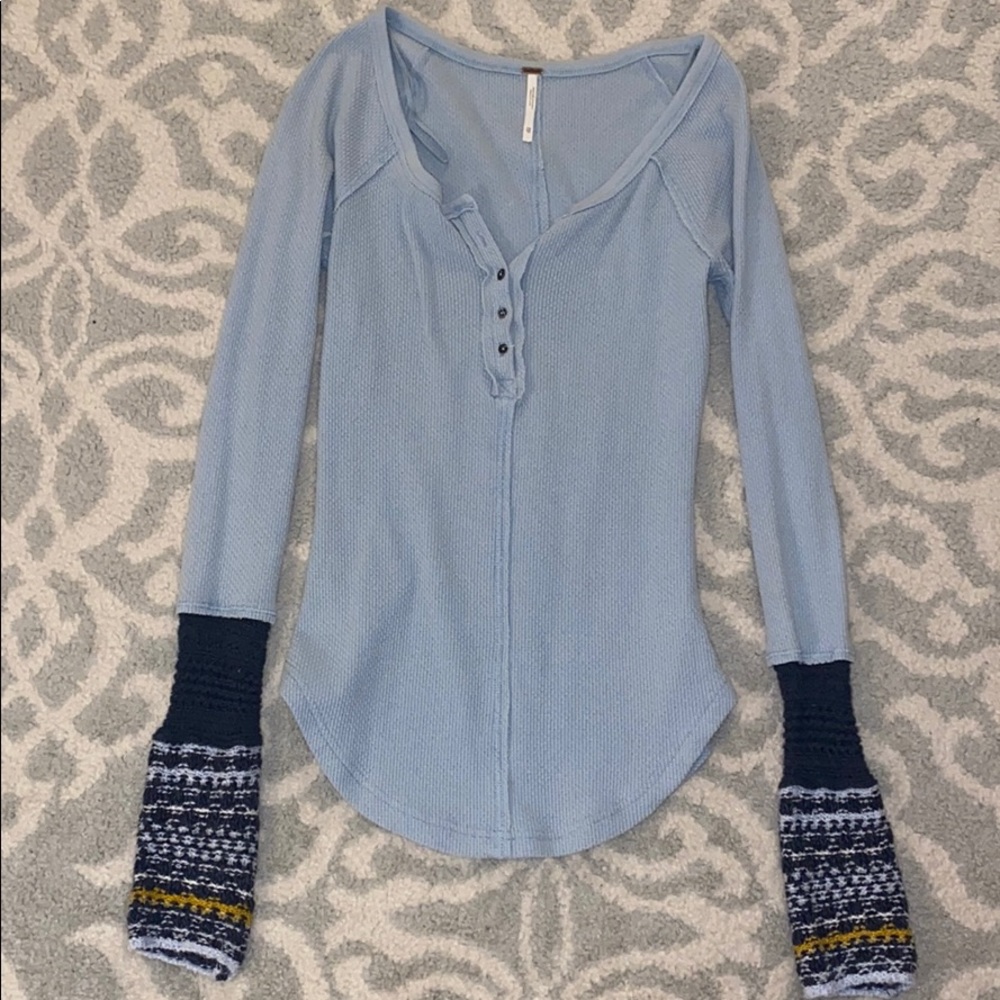 Free People Waffle Shirt